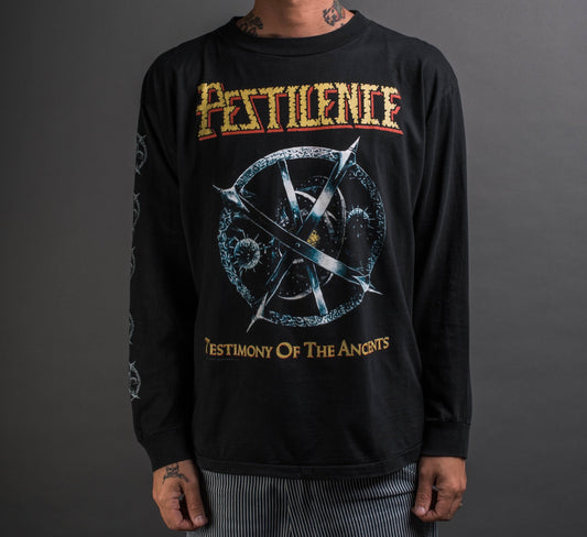 Vintage 1992 Pestilence Testimony Of The Ancients Tour Longsleeve