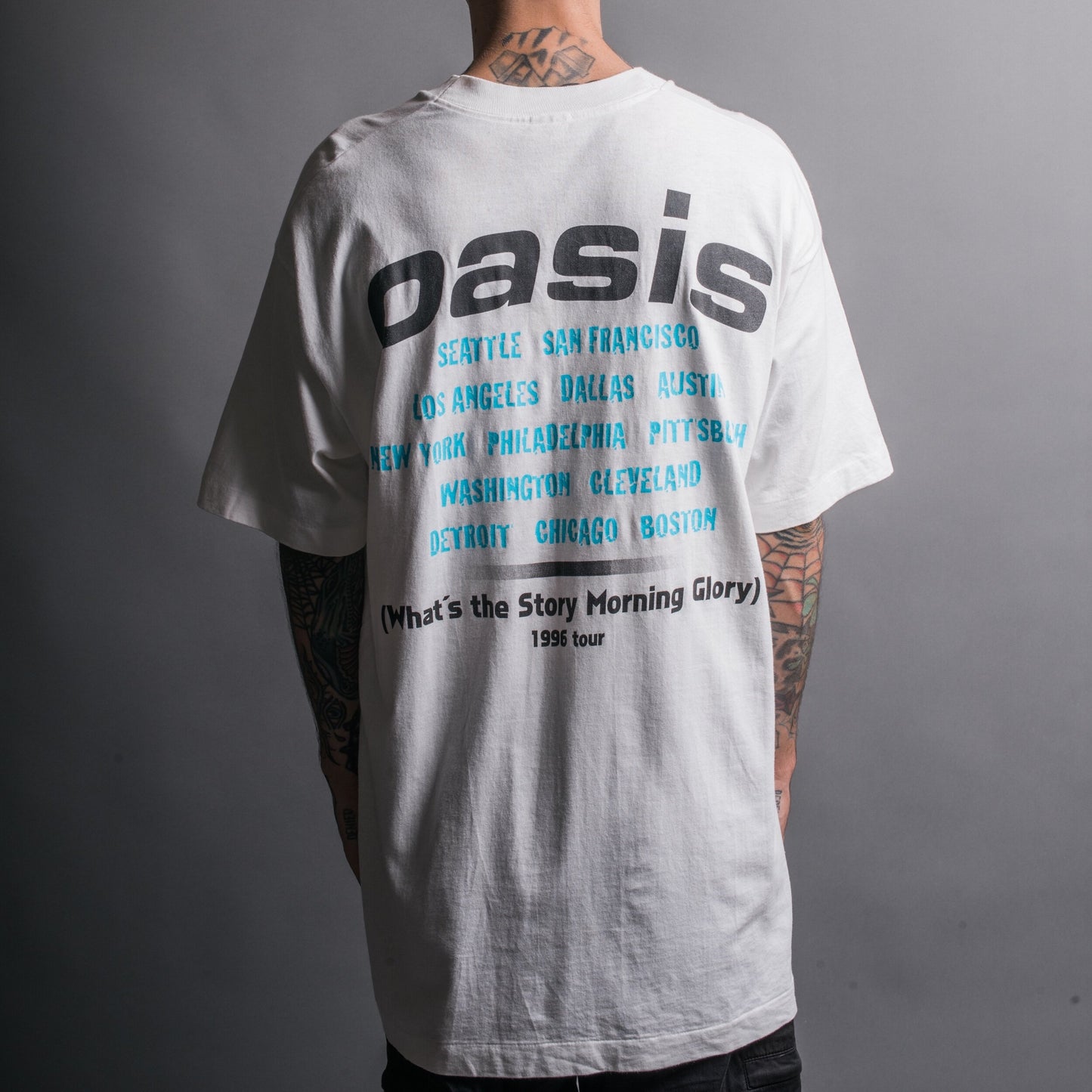 Vintage 1996 Oasis What’s The Story Morning Glory US Tour Boot T-Shirt