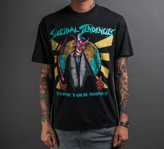 Vintage 1990 Suicidal Tendencies Send Me Your Money T-Shirt