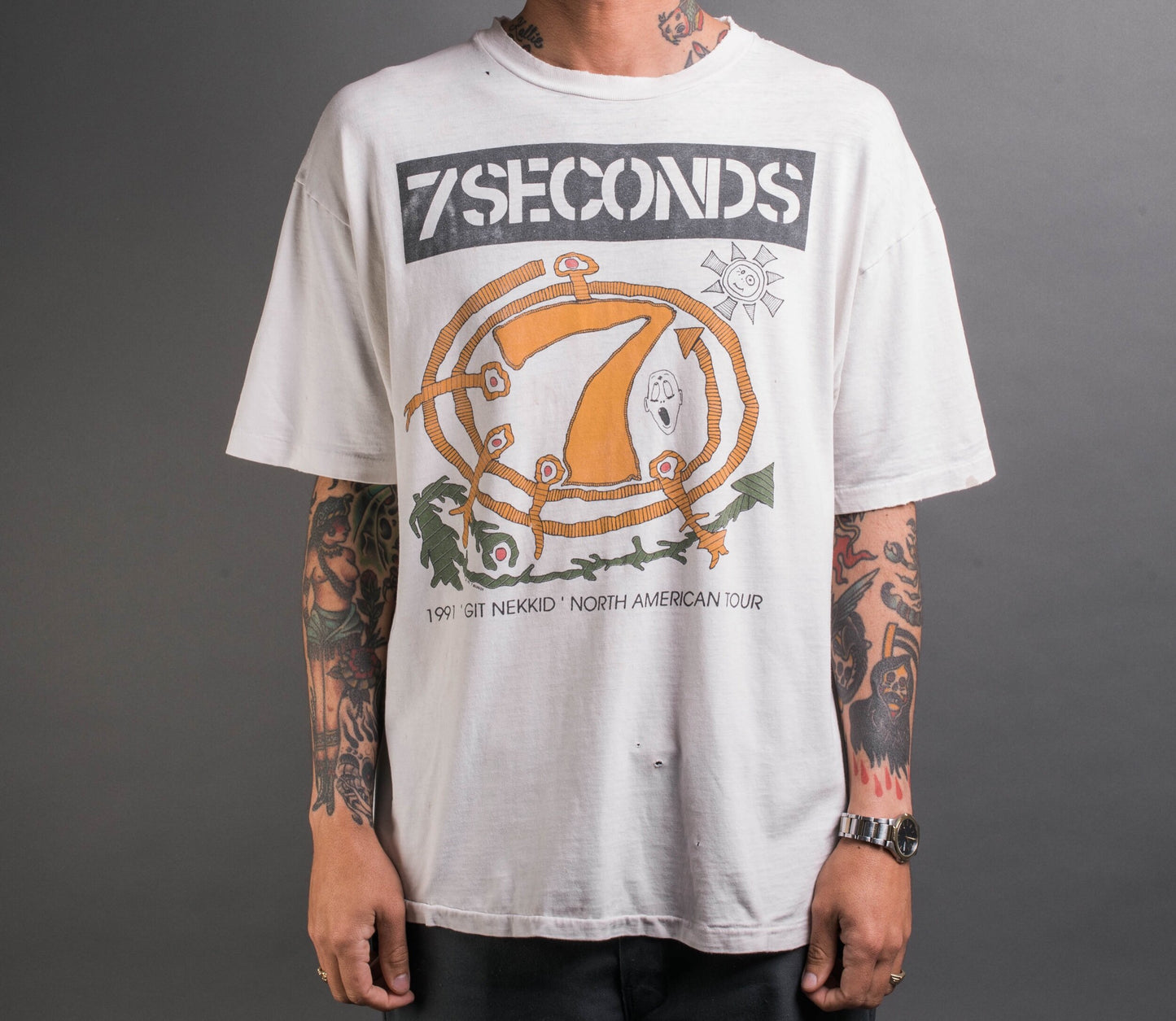 Vintage 1991 7 Seconds ‘Gig Nekkid’ Tour T-Shirt