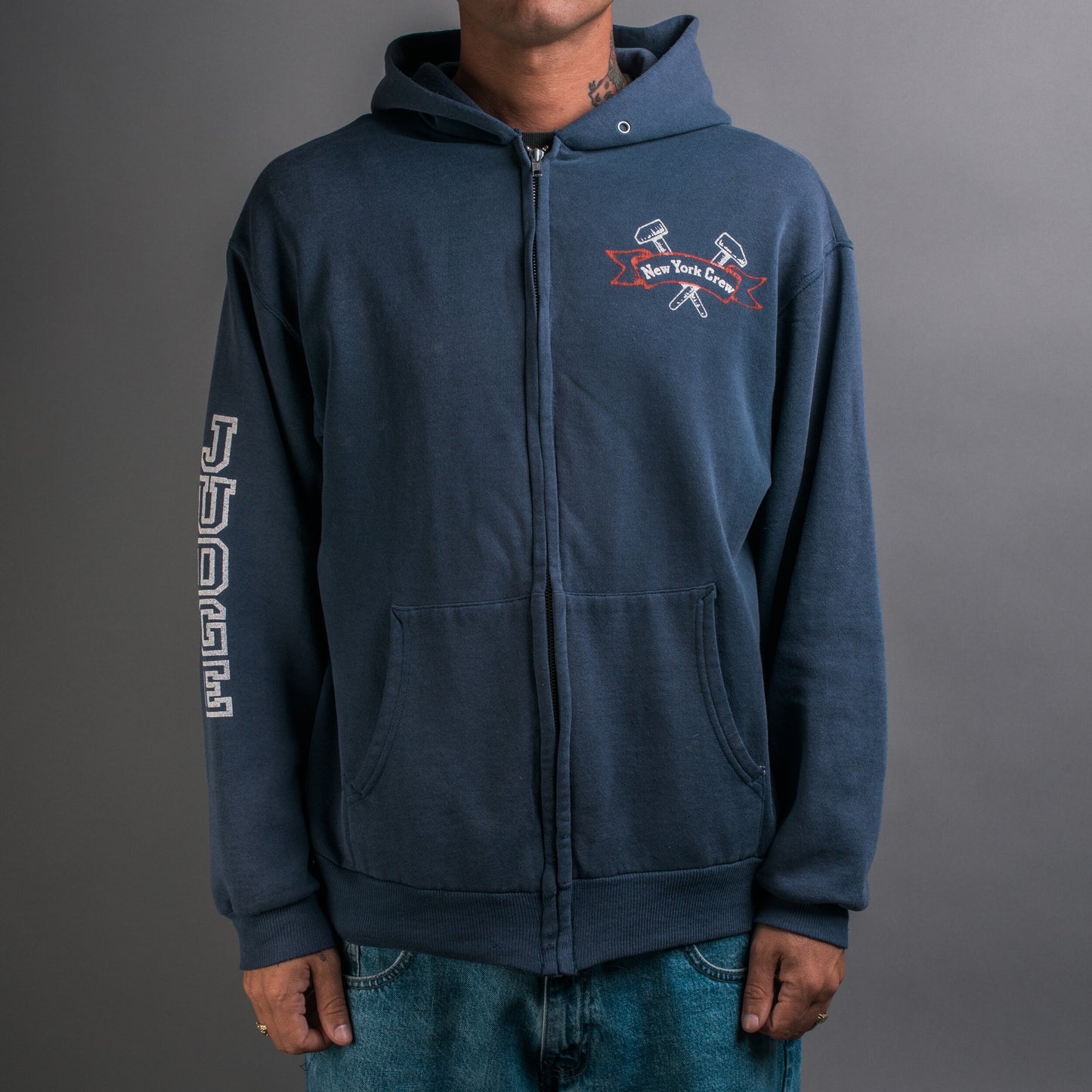 Vintage 1991 Judge Stormin’ Through Zip-Up Hoodie