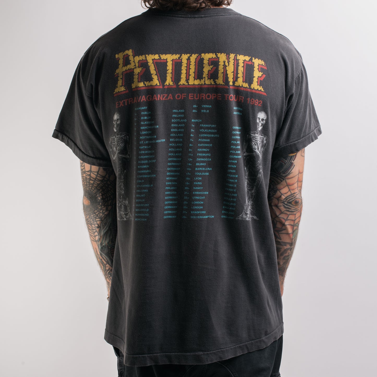 Vintage 1991 Pestilence Testimony Of The Ancients Tour T-Shirt