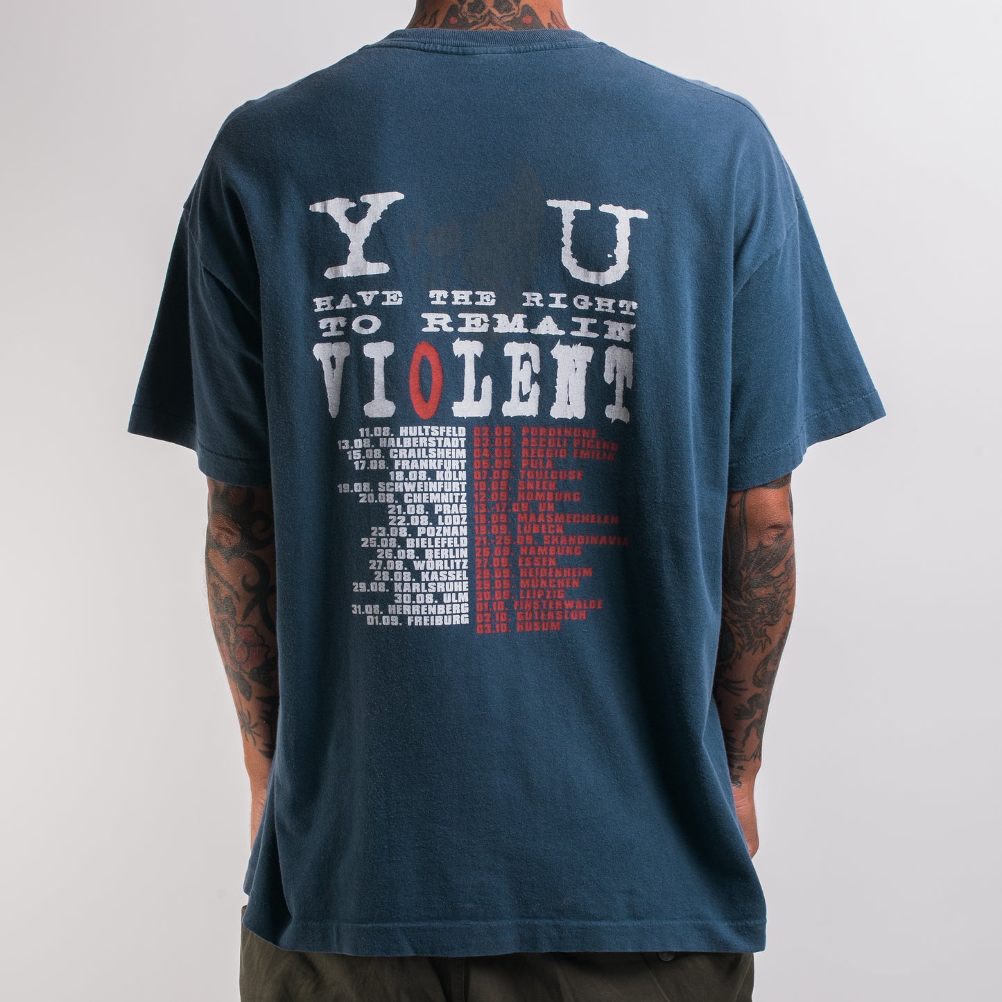 Vintage 90’s Slapshot You Have A Right To Remain Violent Tour T-Shirt