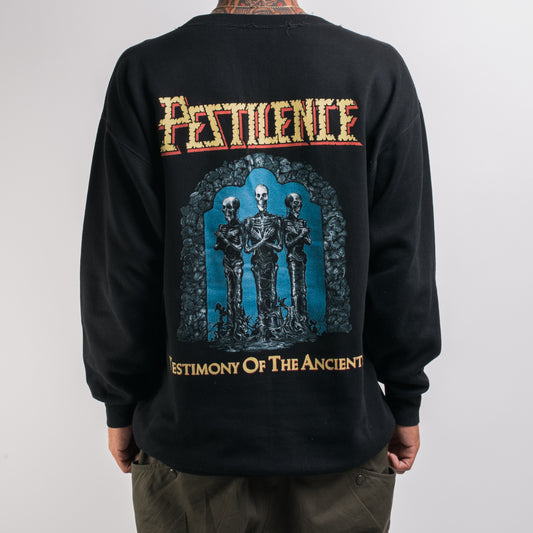 Vintage 1992 Pestilence Testimony Of The Ancients Tour Sweatshirt