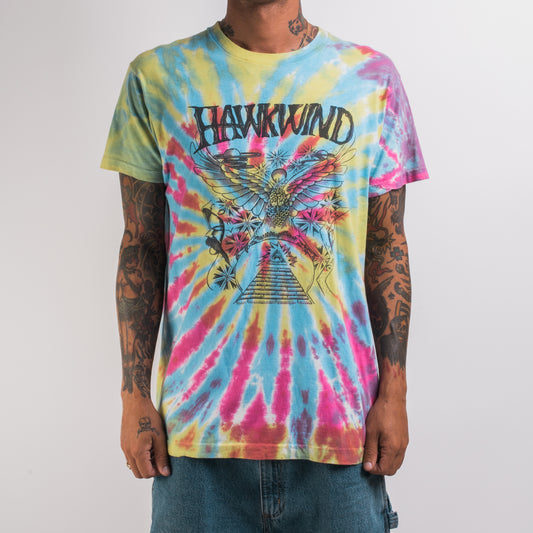 Vintage 1990 Hawkwind Space Bandits Tour Tie Dye T-Shirt