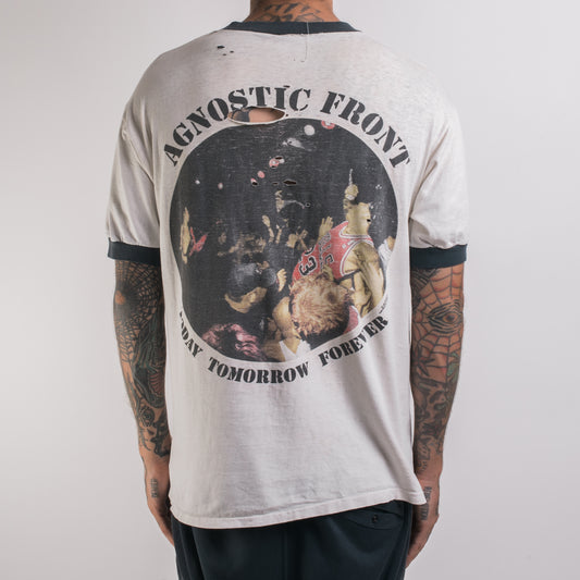 Vintage 1997 Agnostic Front Today Tomorrow Forever Ringer T-Shirt