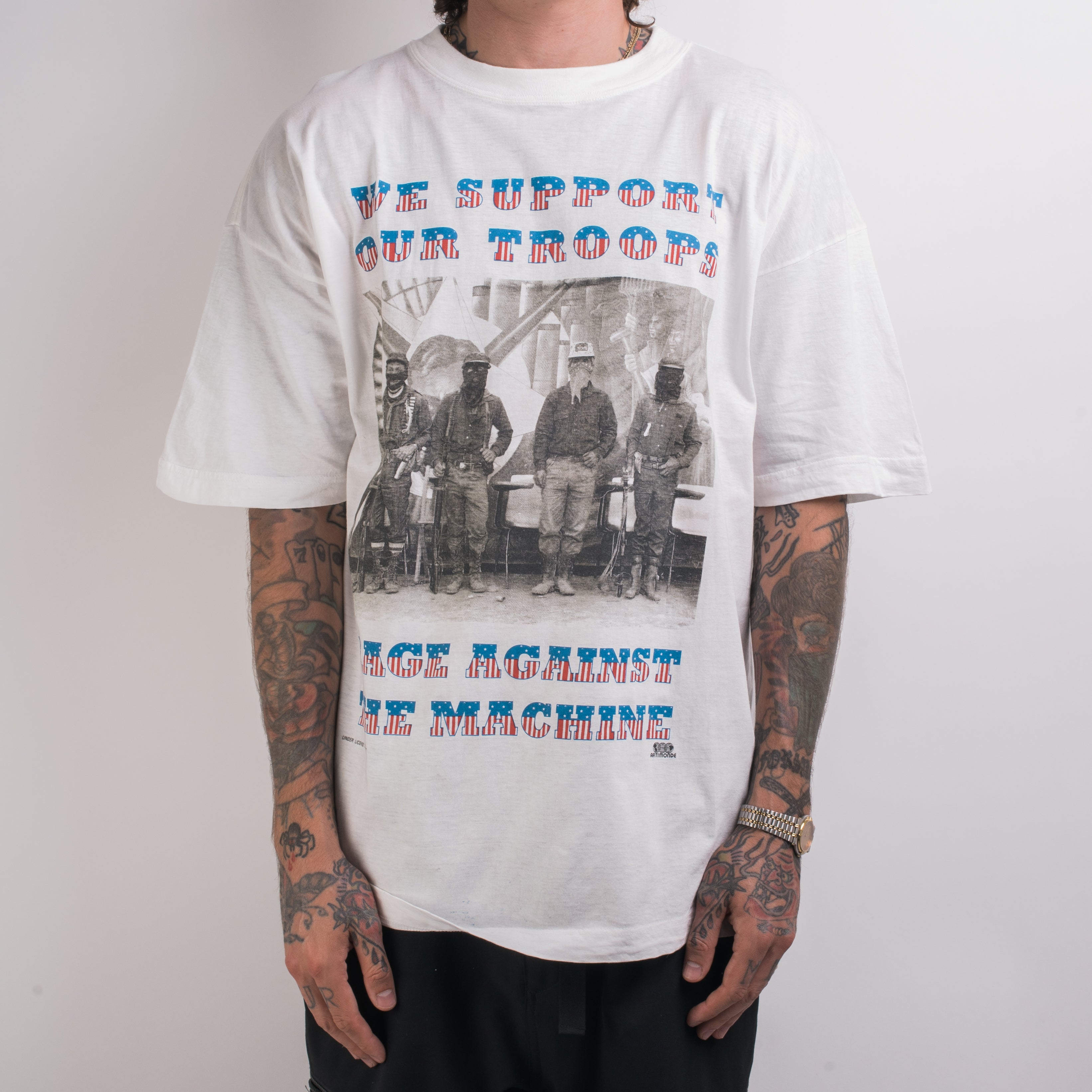 Vintage 90’s Rage Against The Machine We Support Our Troops T-Shirt ...