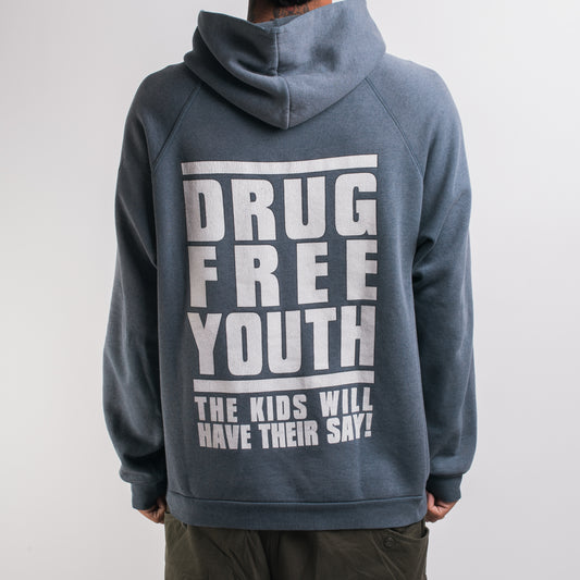 Vintage 90’s Battery Drug Free Youth Zip Up Hoodie