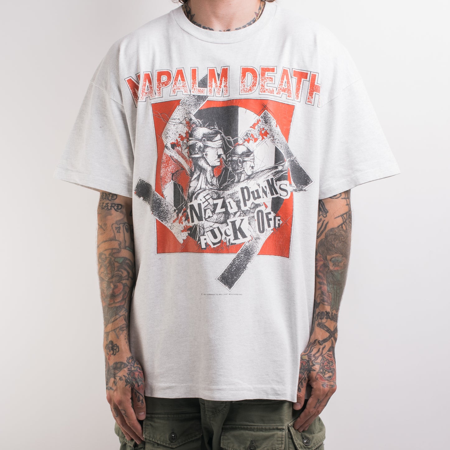 Vintage 1993 Napalm Death Nazi Punks Fuck Off T-Shirt