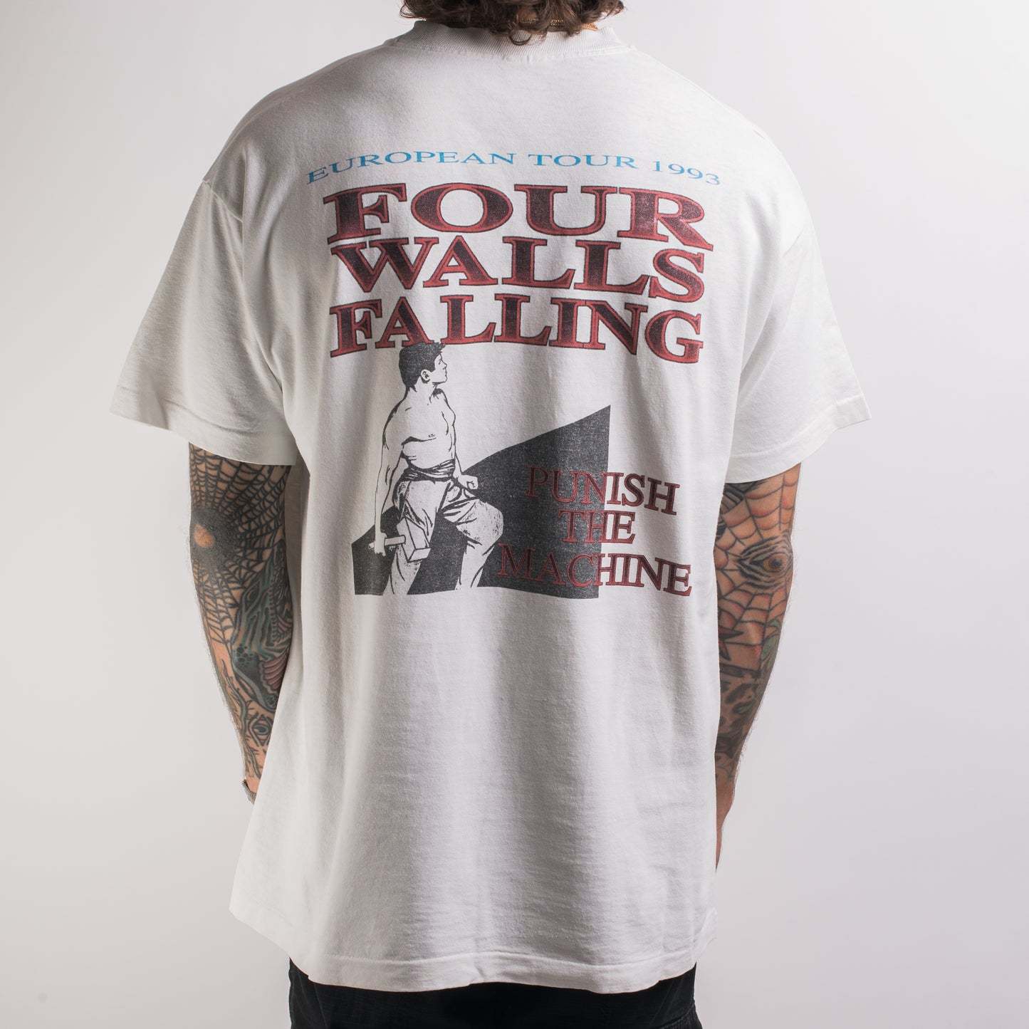 Vintage 1993 Four Walls Falling Punish The Machine Tour T-Shirt